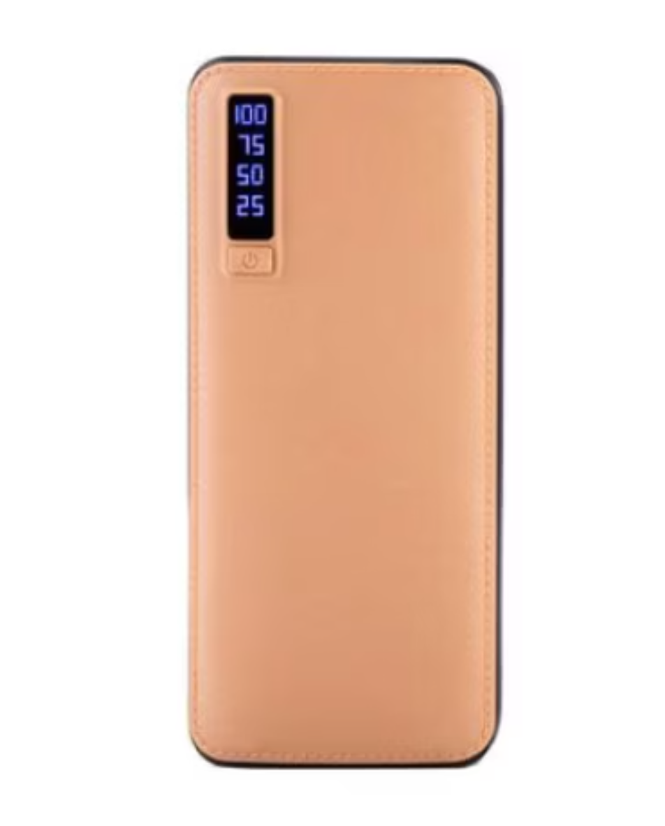 UB Baterie externa Smart Power Bank, 20000 mAh, 3 x USB, design piele, Maro